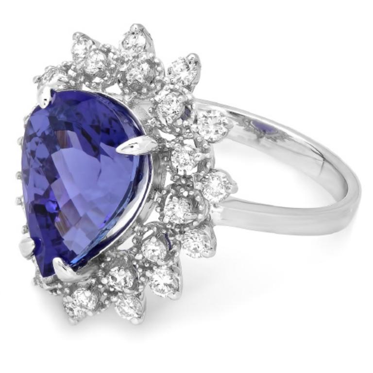 14K Gold 4.00ct Tanzanite & 0.75ct Diamond Ring