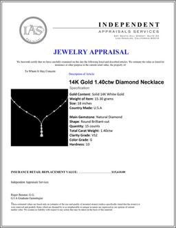 14K Gold 1.40ctw Diamond Necklace