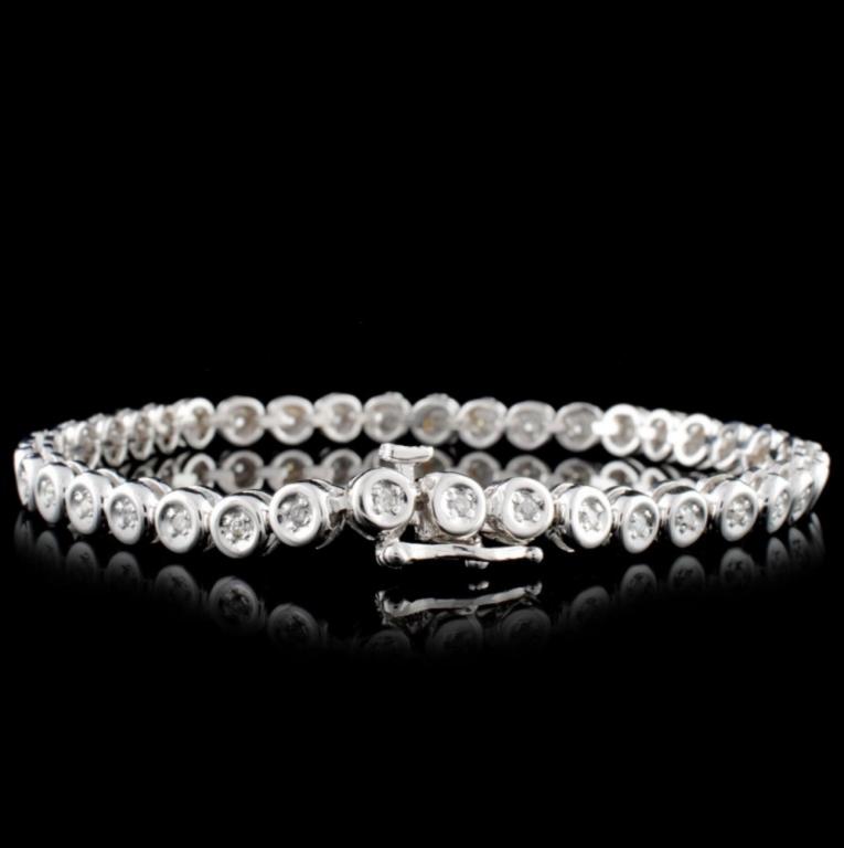 14K White Gold 0.50ctw Diamond Bracelet