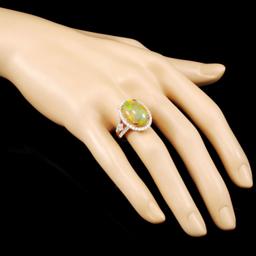 18K Gold 6.25ct Opal & 0.95ctw Diamond Ring