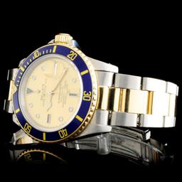 Rolex SS/YG 40MM Submariner "Serti" Wristwatch