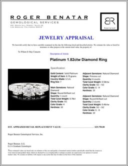 Platinum 1.82ctw Diamond Ring