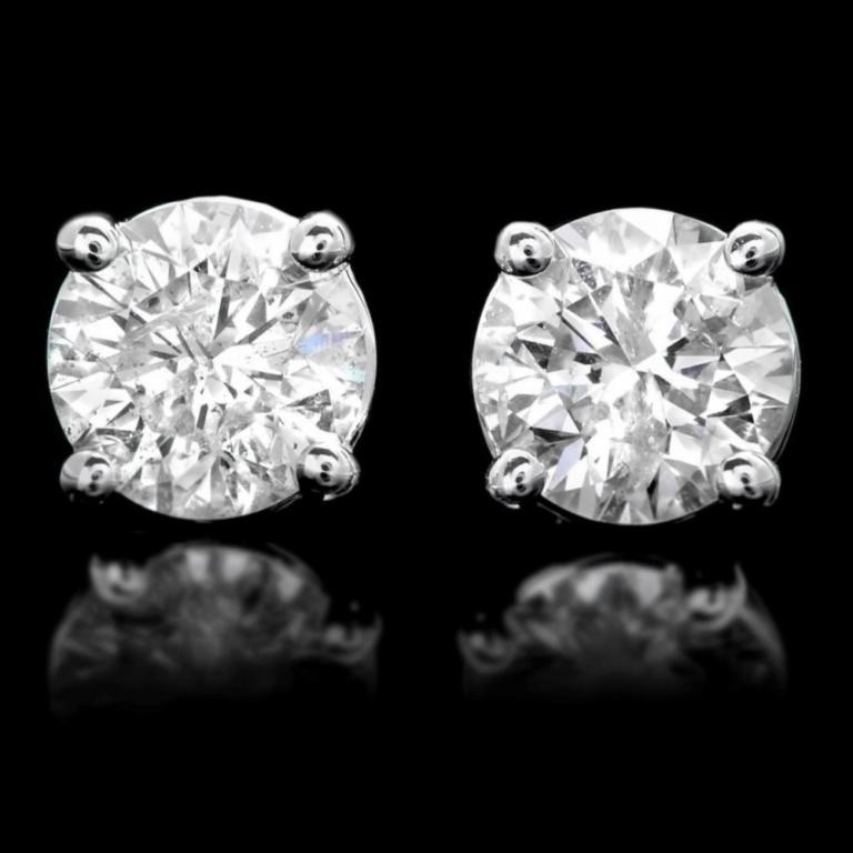 14k White Gold 1.50ct Diamond Earrings