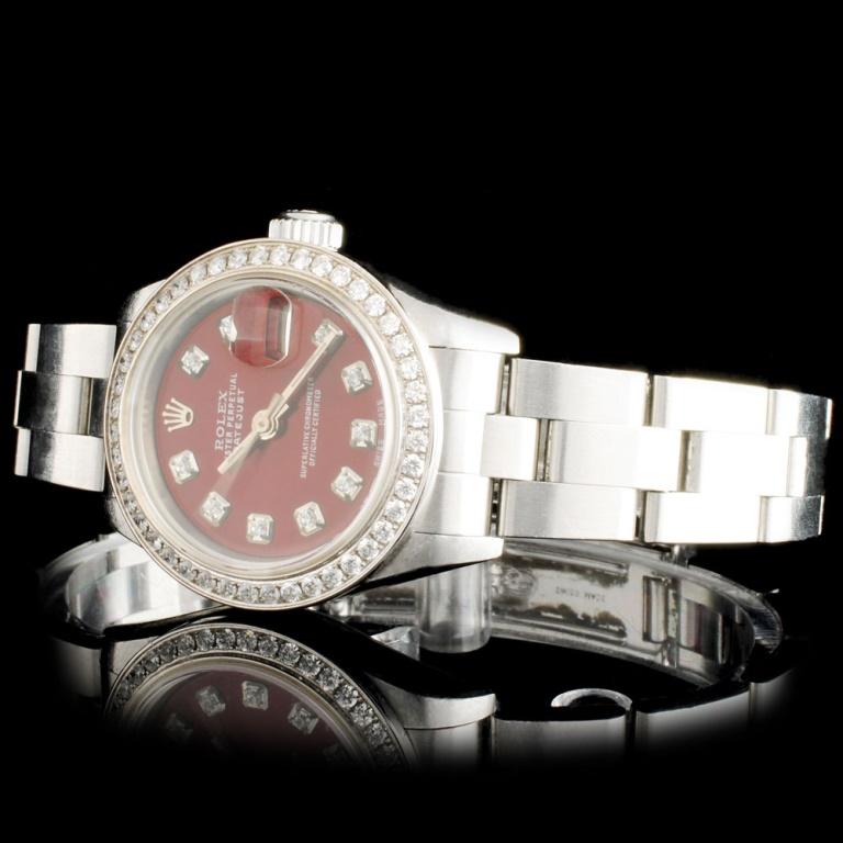 Rolex SS DateJust Ladies Diamond Wristwatch