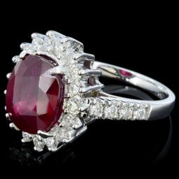 14K Gold 5.00ct Ruby & 1.25ctw Diamond Ring