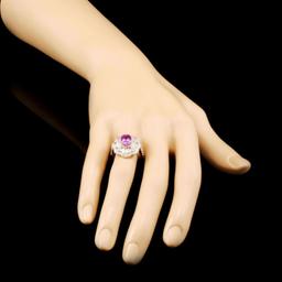 14K Gold 1.90ct Sapphire & 1.31ctw Diamond Ring