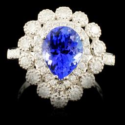 18K Gold 1.95ct Tanzanite & 0.87ctw Diamond Ring