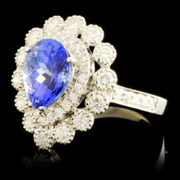 18K Gold 1.95ct Tanzanite & 0.87ctw Diamond Ring