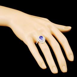 18K Gold 1.95ct Tanzanite & 0.87ctw Diamond Ring