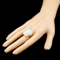 18K Gold 8.34ct Opal & 1.30ctw Diamond Ring