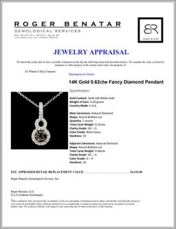 14K Gold 0.62ctw Fancy Diamond Pendant