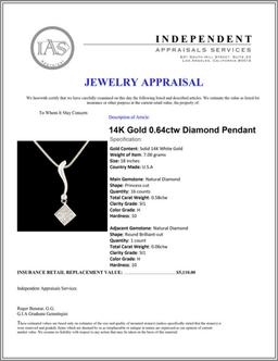 14K Gold 0.64ctw Diamond Pendant