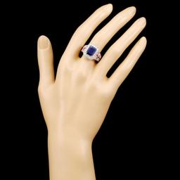 14K Gold 5.18ct Sapphire & 0.84ctw Diamond Ring