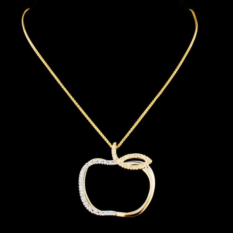 14K Gold 0.18ctw Diamond Pendant