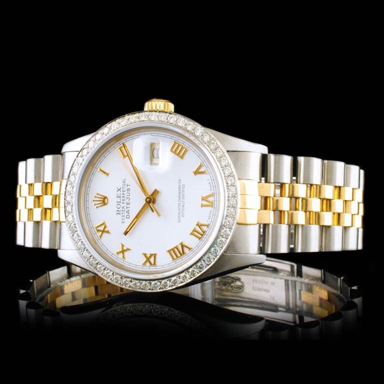 Rolex DateJust YG/SS Diamond 36mm Wristwatch