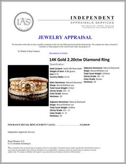 14K Gold 2.20ctw Diamond Ring