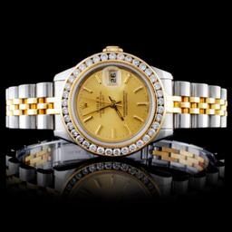 Rolex YG/SS DateJust Diamond Ladies Watch