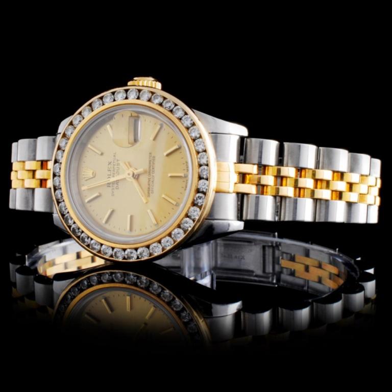 Rolex YG/SS DateJust Diamond Ladies Watch