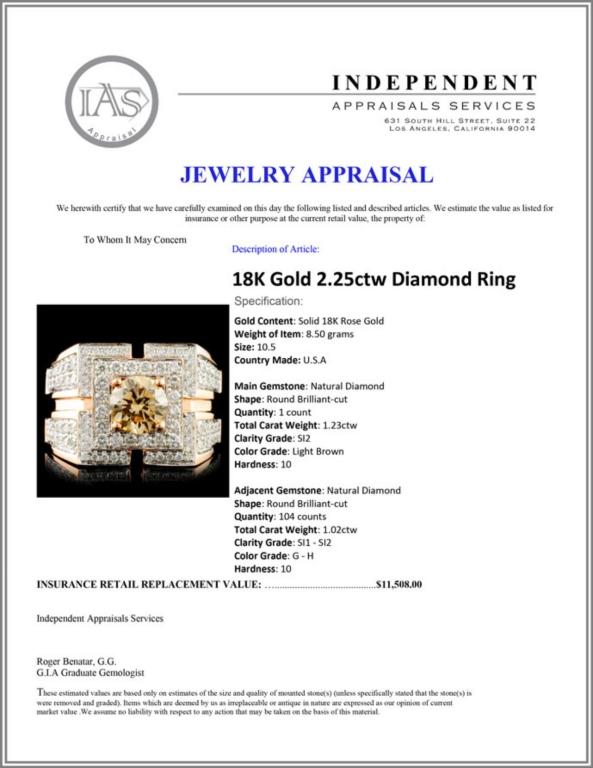 18K Gold 2.25ctw Diamond Ring