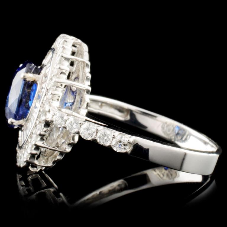 18K Gold 1.97ct Sapphire & 0.78ctw Diamond Ring