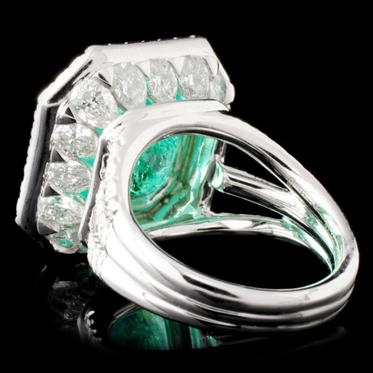 18K Gold 9.68ct Emerald & 3.78ctw Diamond Ring