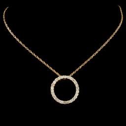 14K Gold 0.73ctw Diamond Pendant