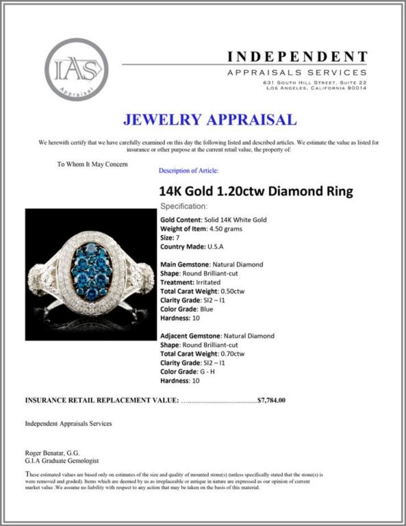 14K Gold 1.20ctw Diamond Ring