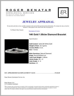 14K Gold 1.00ctw Diamond Bracelet