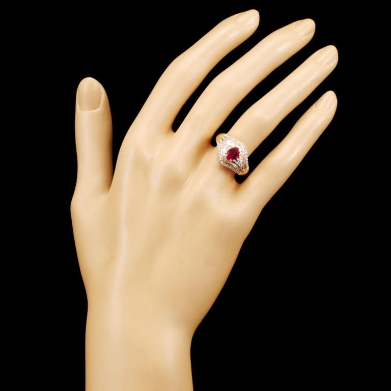 18K Gold 0.84ct Ruby & 0.60ctw Diamond Ring