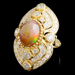 14K Gold 4.01ct Opal & 2.85ctw Diamond Ring