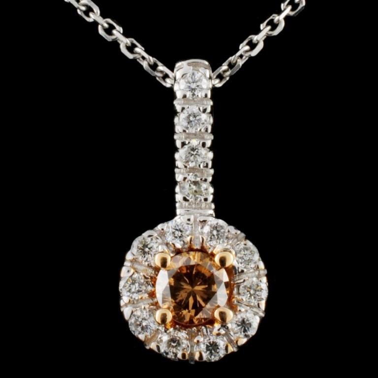 14K White Gold 0.40ctw Fancy Diamond Pendant