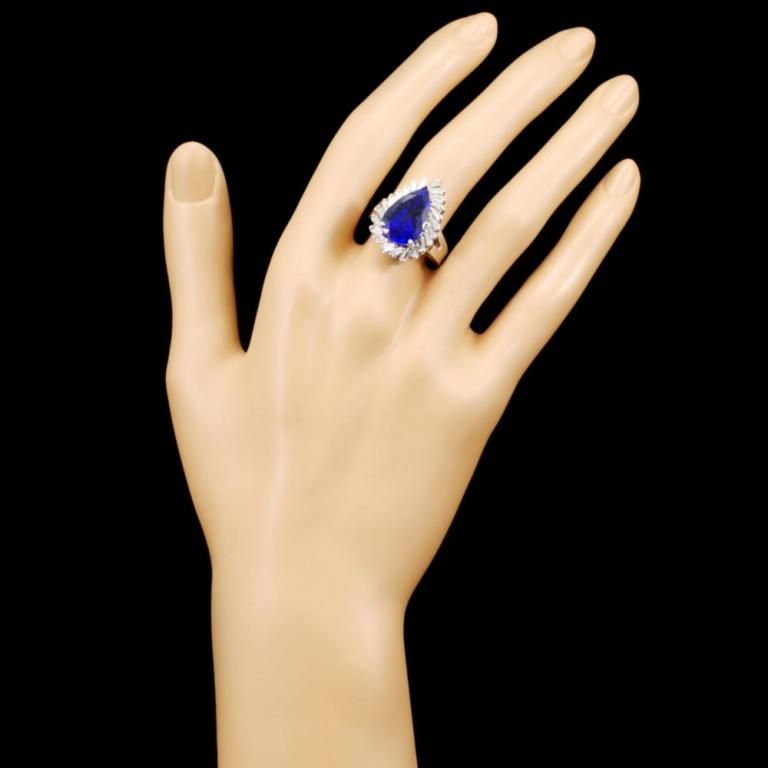 18K Gold 7.45ct Tanzanite & 1.31ctw Diamond Ring