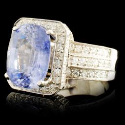 18K Gold 8.04ct Sapphire & 1.59ctw Diamond Ring