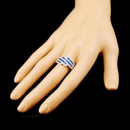 18K Gold 1.41ctw Sapphire & 1.03ctw Diamond Ring