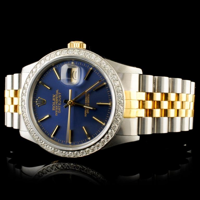 Rolex DateJust 18K YG/SS 1.35ct Diamond 36MM Watch