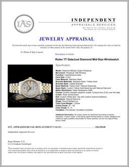 Rolex DateJust Diamond 31mm Wristwatch