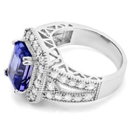 14K Gold 5.00ct Tanzanite & 1.35ct Diamond Ring