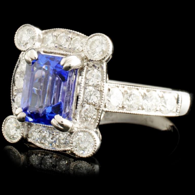 18K Gold 2.01ct Tanzanite & 1.04ctw Diamond Ring