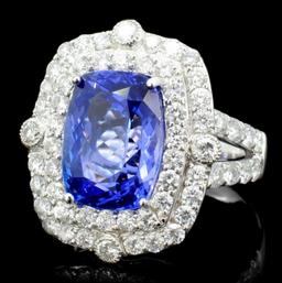 18K Gold 4.85ct Tanzanite & 1.55ct Diamond Ring