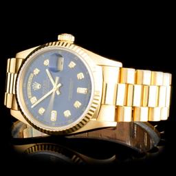 Rolex 18K YG Day-Date Men's Diamond Watch