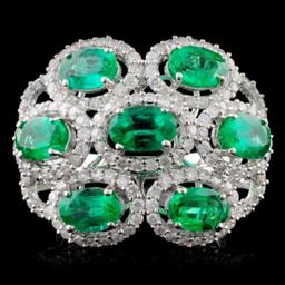 14K Gold 4.00ctw Emerald & 1.00ct Diamond Ring