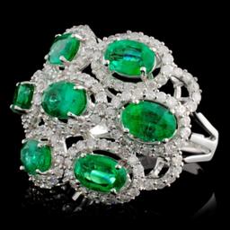 14K Gold 4.00ctw Emerald & 1.00ct Diamond Ring