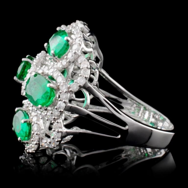 14K Gold 4.00ctw Emerald & 1.00ct Diamond Ring