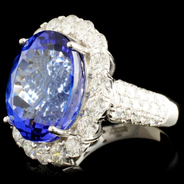 18K Gold 16.11ct Tanzanite & 3.06ctw Diamond Ring