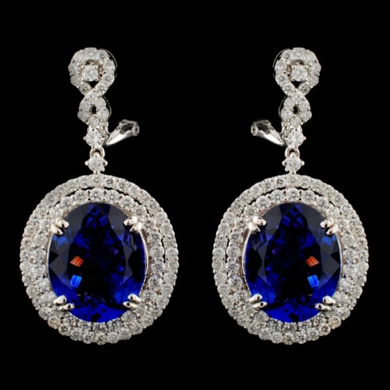 18K White Gold 15.96ct Tanzanite & 2.46ct Diamond