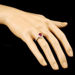 18K Gold 1.11ct Ruby & 0.29ctw Diamond Ring