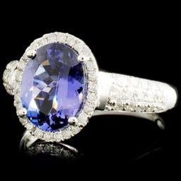 18K Gold 2.36ct Tanzanite & 0.50ctw Diamond Ring