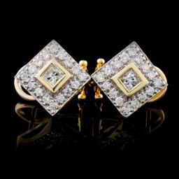 14K Yellow Gold 0.80ctw Diamond Earrings