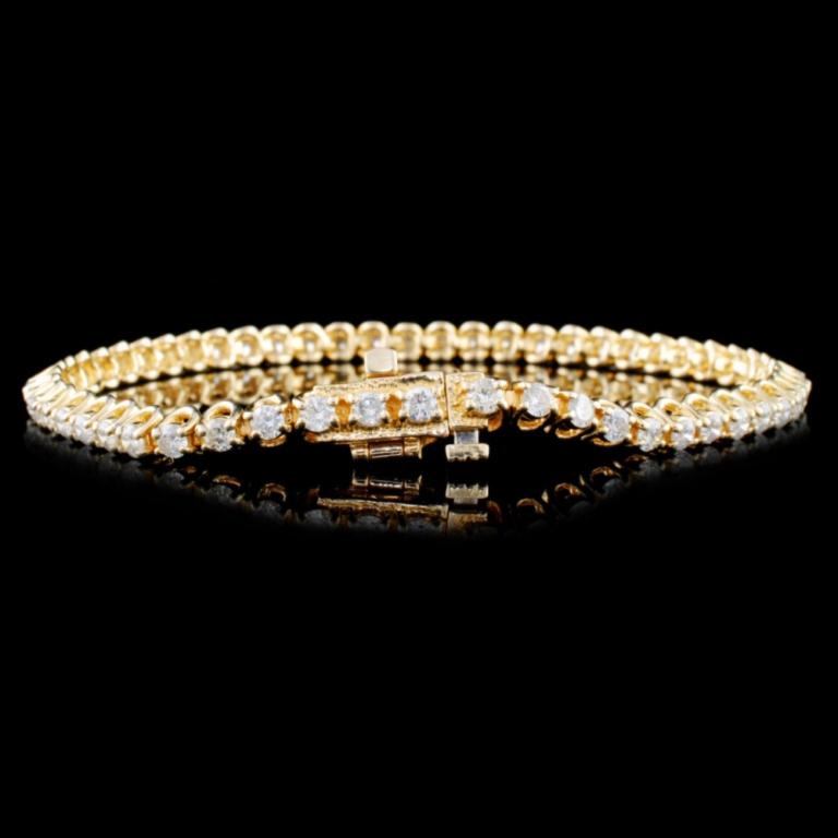 14K Gold 3.00ctw Diamond Bracelet