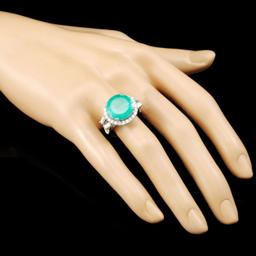 18K Gold 8.14ct Emerald & 1.40ctw Diamond Ring